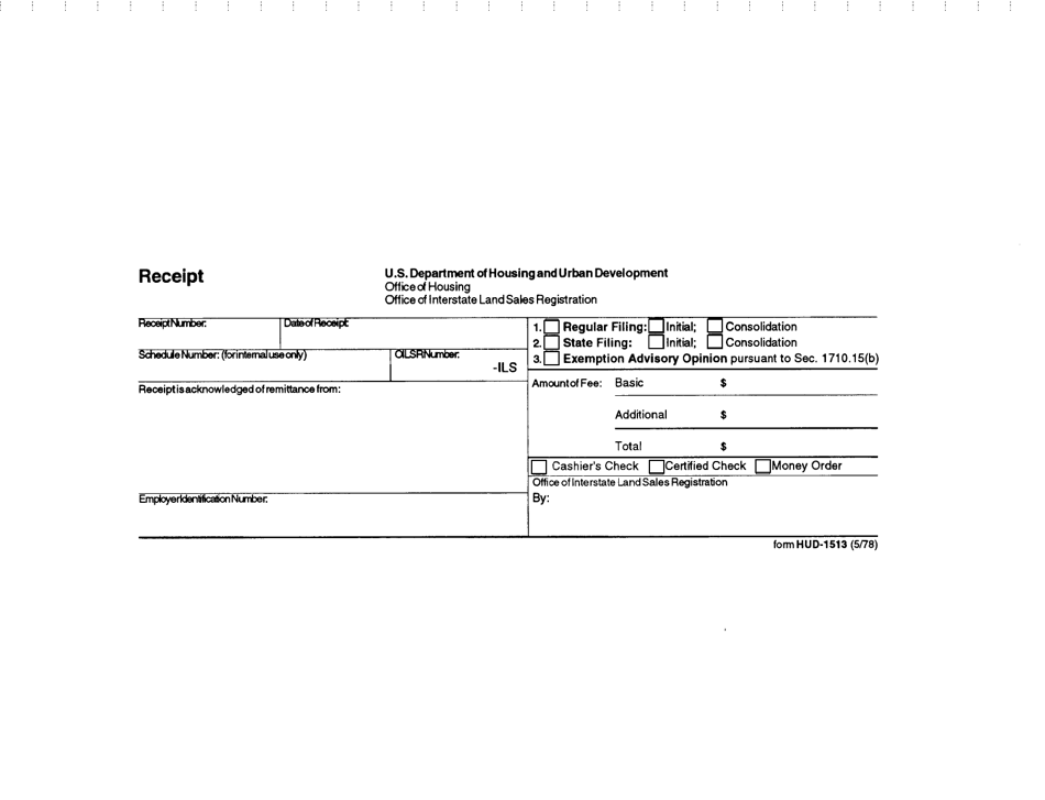 Form HUD-1513 Receipt, Page 1