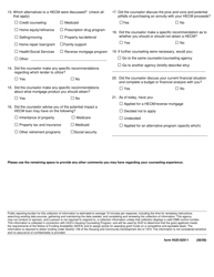 Form HUD-92911 Home Equity Conversion Mortgage Counseling Session Evaluation, Page 2