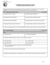 Form DI-2000 &quot;Authorization for Acceptance of Travel Expenses From Non-federal Sources&quot;