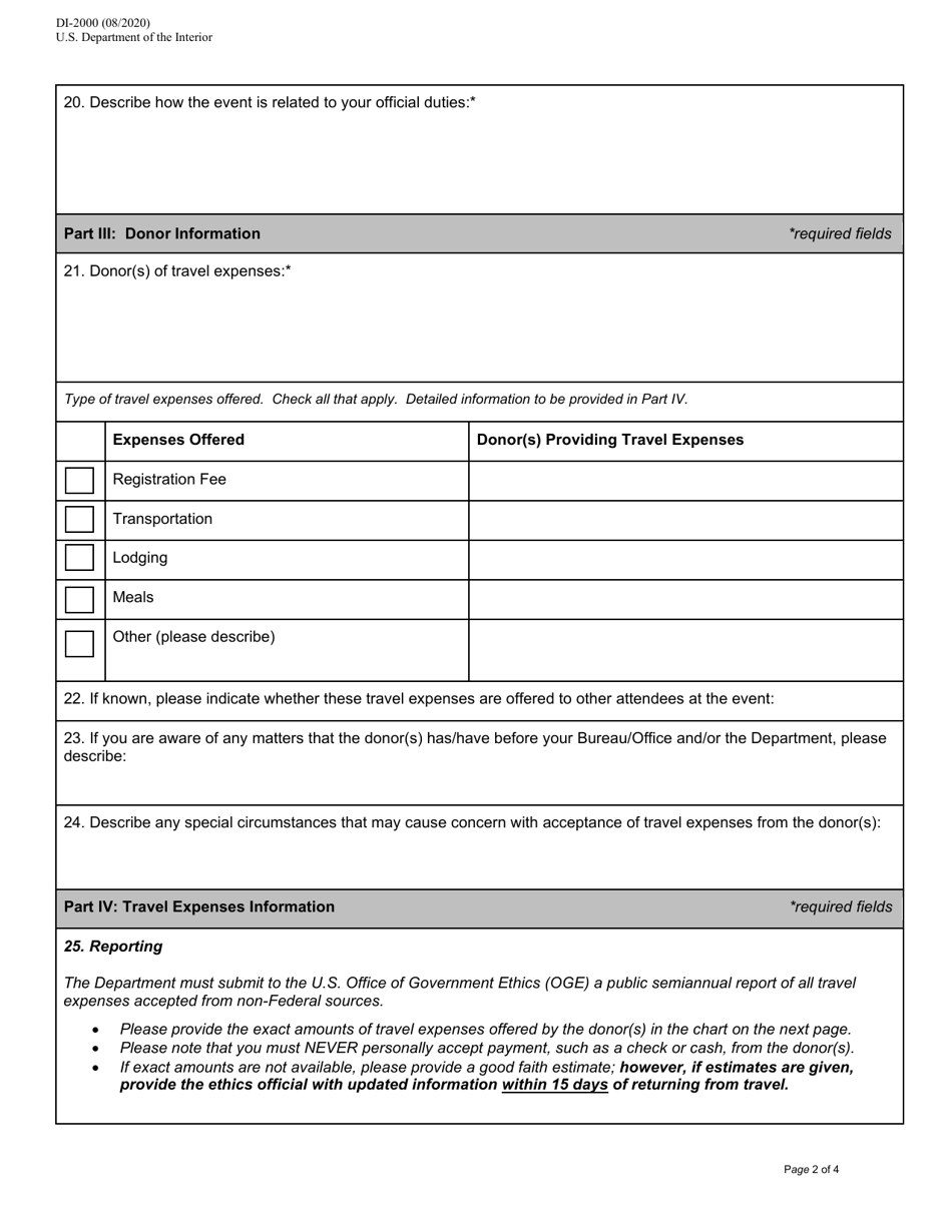 Form DI-2000 - Fill Out, Sign Online and Download Fillable PDF ...