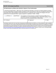 Form DI-2000 Authorization for Acceptance of Travel Expenses From Non-federal Sources, Page 4