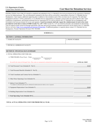 Form USM-243 Cost Sheet for Detention Services