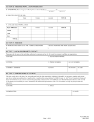Form USM-243 Cost Sheet for Detention Services, Page 2