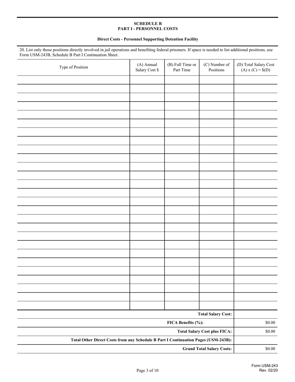 Form USM-243 - Fill Out, Sign Online and Download Fillable PDF ...