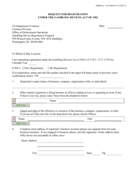 Document preview: Request for Registration Under the Gambling Devices Act of 1962