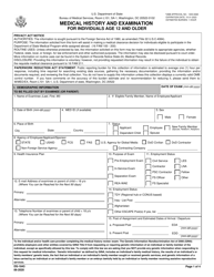 Form DS-1843 &quot;Medical History and Examination for Individuals Age 12 and Older&quot;