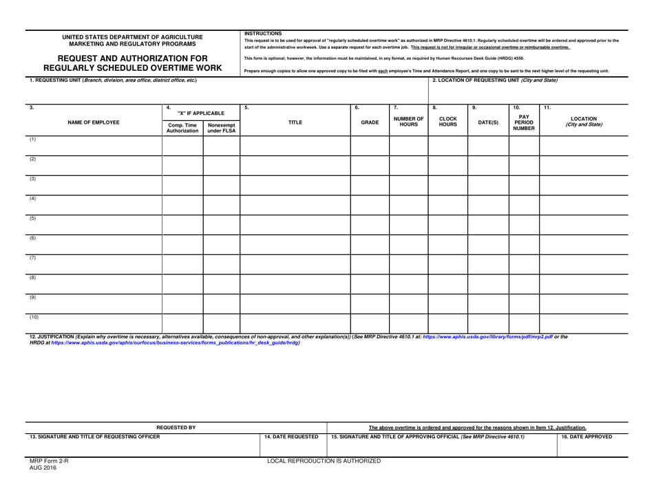 MRP Form 2-R - Fill Out, Sign Online and Download Fillable PDF ...