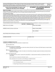 Document preview: MRP Form 126A Student Volunteer Service Agreement
