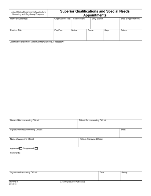 MRP Form 145-R  Printable Pdf
