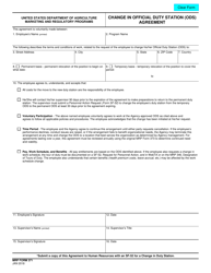 MRP Form 371 &quot;Change in Official Duty Station (Ods) Agreement&quot;