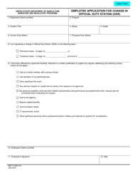 MRP Form 372 &quot;Employee Application for Change in Official Duty Station (Ods)&quot;