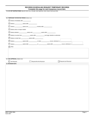 Document preview: MRP Form 399A Records Scheduling Request Temporary Records