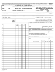 VS Form 4-26 &quot;Brucellosis Vaccination Record&quot;