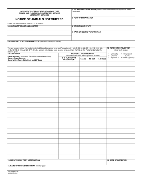 VS Form 17-41  Printable Pdf