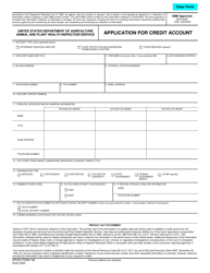APHIS Form 192 &quot;Application for Credit Account&quot;