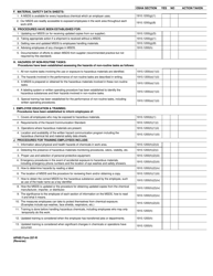 APHIS Form 257-R Hazard Communication Standard Checklist, Page 2