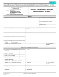 Document preview: APHIS Form 2018 Request for Reference, Reagent, or Reagent Seed Material