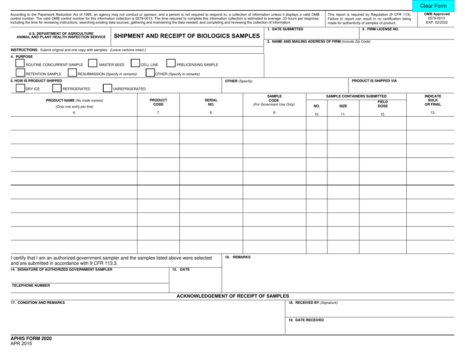 Aphis Form 2020 Fill Out Sign Online And Download Fillable Pdf