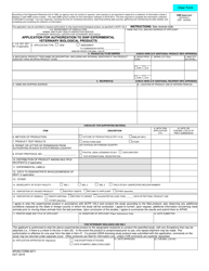 APHIS Form 2071 Application for Authorization to Ship Experimental Veterinary Biological Products