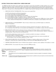APHIS Form 2007 Contact and Qualifications of Veterinary Biologics Personnel, Page 2
