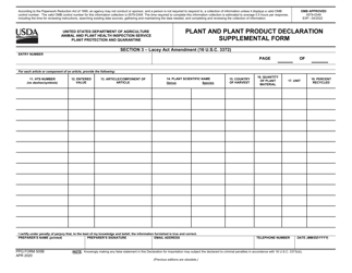 Document preview: PPQ Form 505B Plant and Plant Product Declaration Supplemental Form