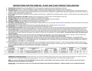 PPQ Form 505 Plant and Plant Product Declaration, Page 2