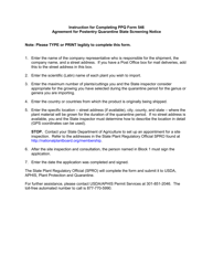 PPQ Form 546 Agreement for Postentry Quarantine State Screening Notice, Page 2