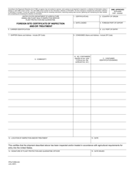 Document preview: PPQ Form 203 Foreign Site Certificate of Inspection and/or Treatment