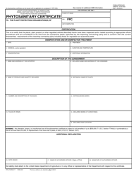 PPQ Form 577 Phytosanitary Certificate