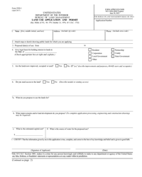 Form 2920-1 Land Use Application and Permit