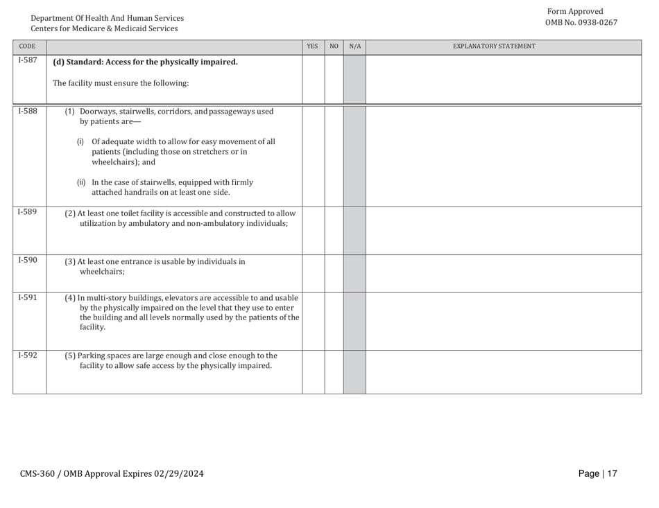 Form CMS-360 Comprehensive Outpatient Rehabilitation Facility Survey Report, Page 17