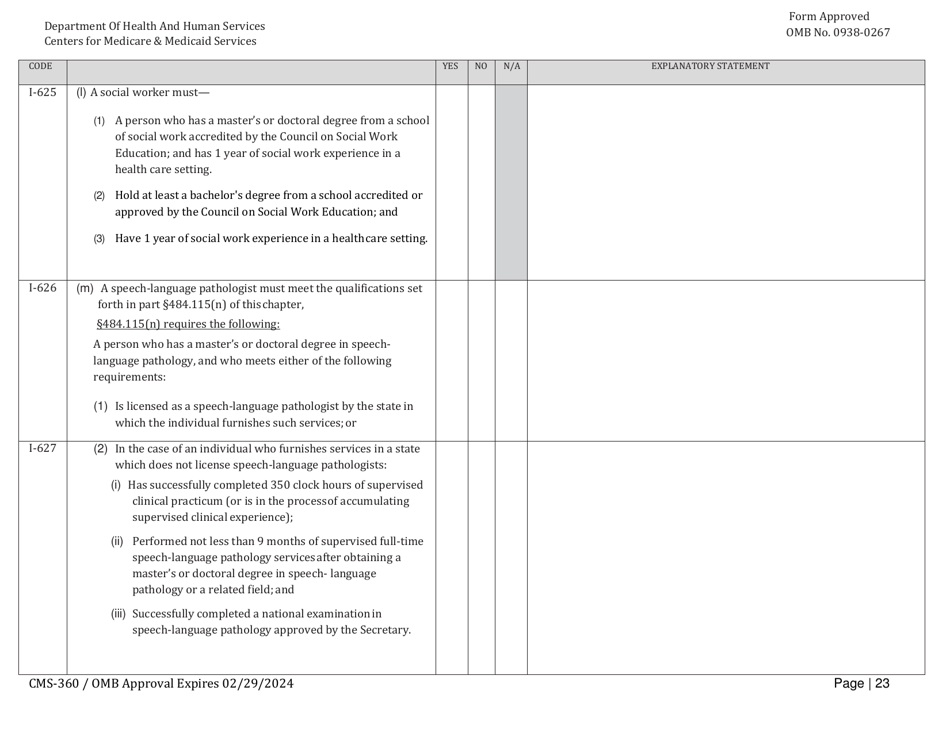 Form CMS-360 Comprehensive Outpatient Rehabilitation Facility Survey Report, Page 23