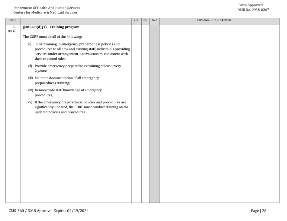 Form CMS-360 Comprehensive Outpatient Rehabilitation Facility Survey Report, Page 28