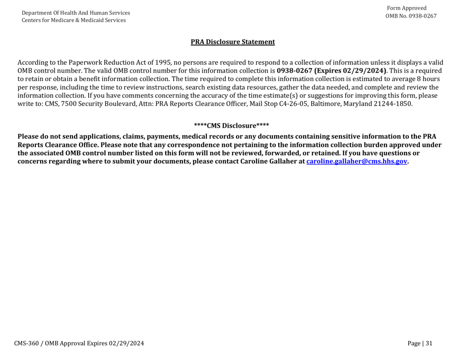 Form CMS-360 Comprehensive Outpatient Rehabilitation Facility Survey Report, Page 31