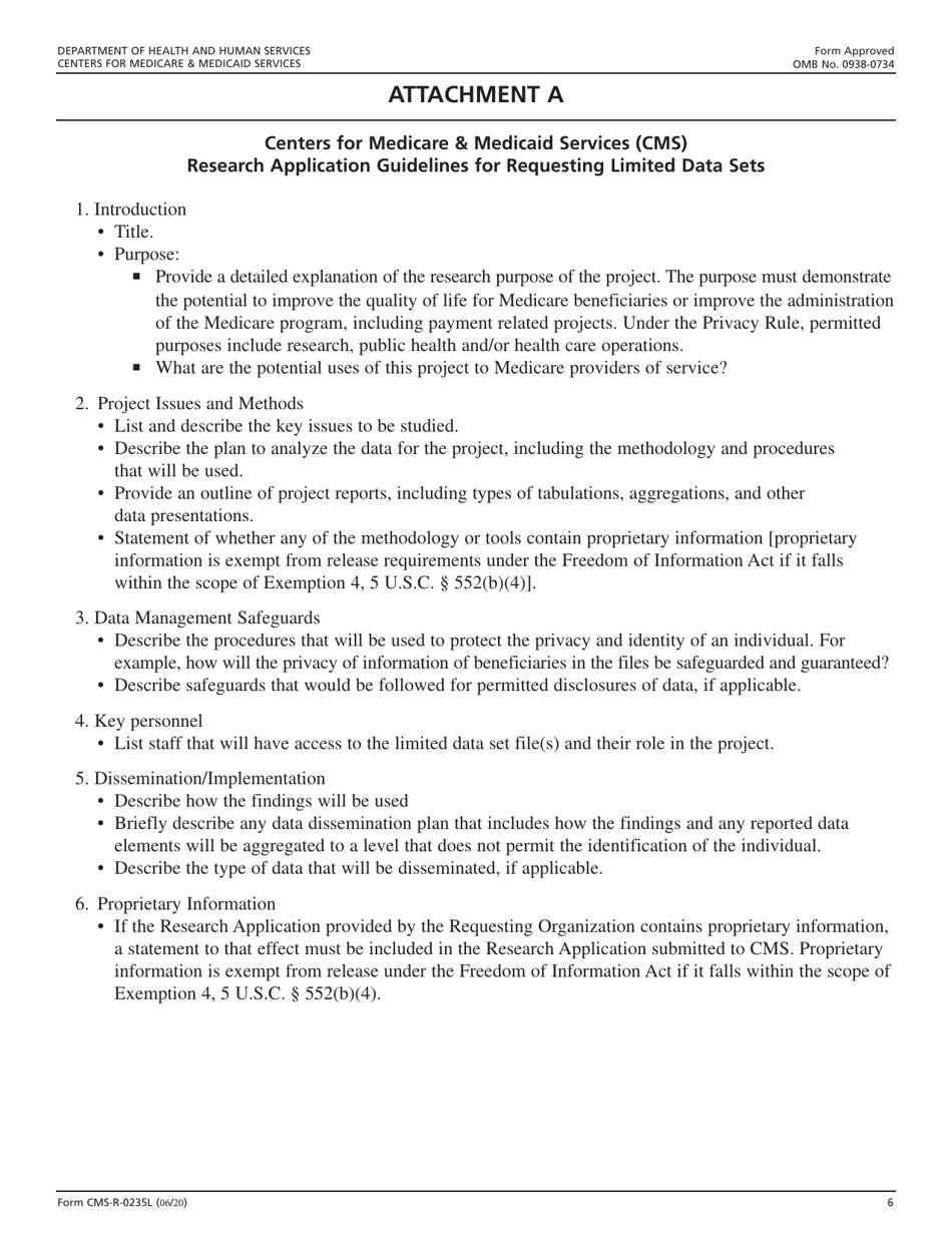 Form CMS-R-0235L Data Use Agreement - Limited Data Sets, Page 6