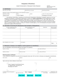 Document preview: Form SF-1152 Designation of Beneficiary - Unpaid Compensation of Deceased Civilian Employee