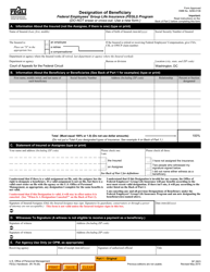Form SF2823 Designation of Beneficiary - Federal Employees&#039; Group Life Insurance (Fegli) Program