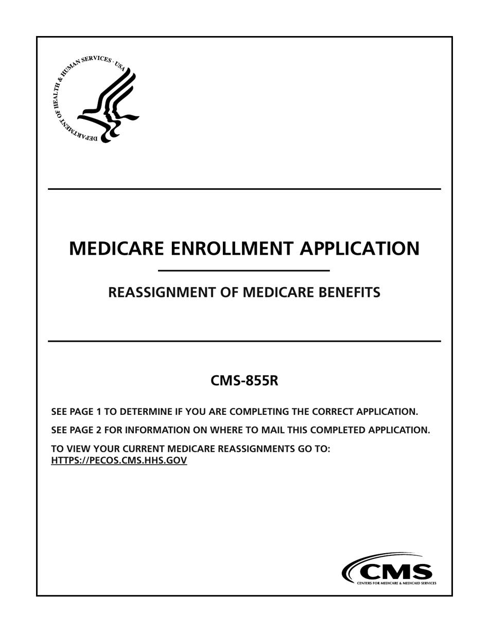 Form CMS-855R Medicare Enrollment Application, Page 1