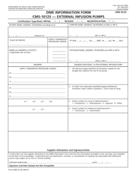 Document preview: Form CMS-10125 Dme Information Form - External Infusion Pumps