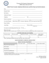 Form ED-915 Gpra Data Collection Form: Public Works, Economic Adjustment Infrastructure and Revolving Loan Fund Investments