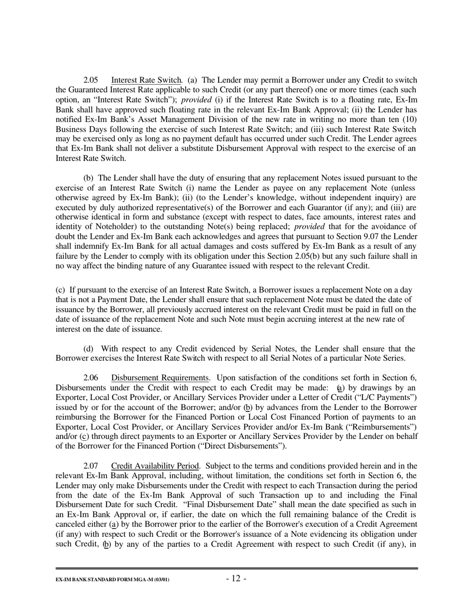 Form MGA-M Master Guarantee Agreement (Medium Term Credits - Electronic Compliance Program), Page 18