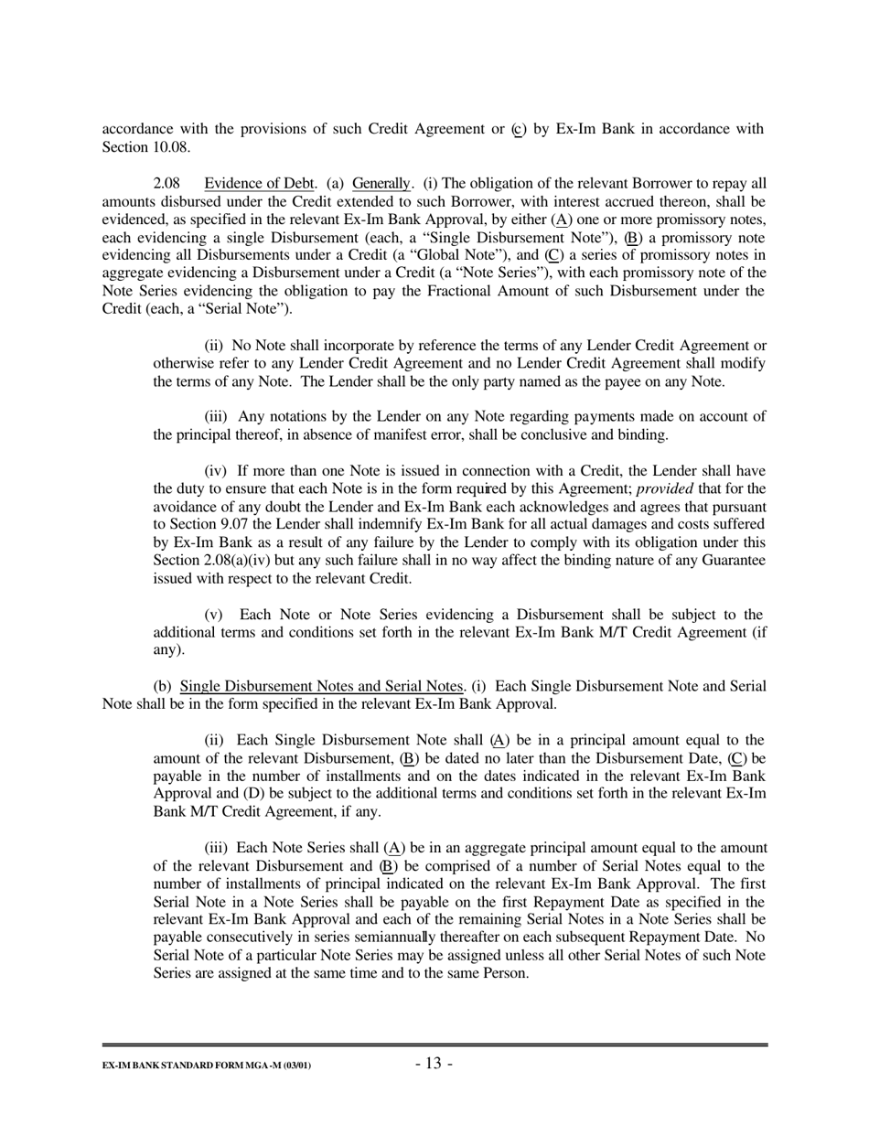 Form MGA-M Master Guarantee Agreement (Medium Term Credits - Electronic Compliance Program), Page 19