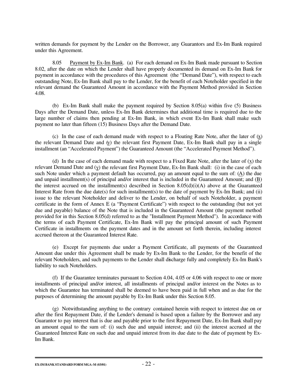 Form MGA-M Master Guarantee Agreement (Medium Term Credits - Electronic Compliance Program), Page 28