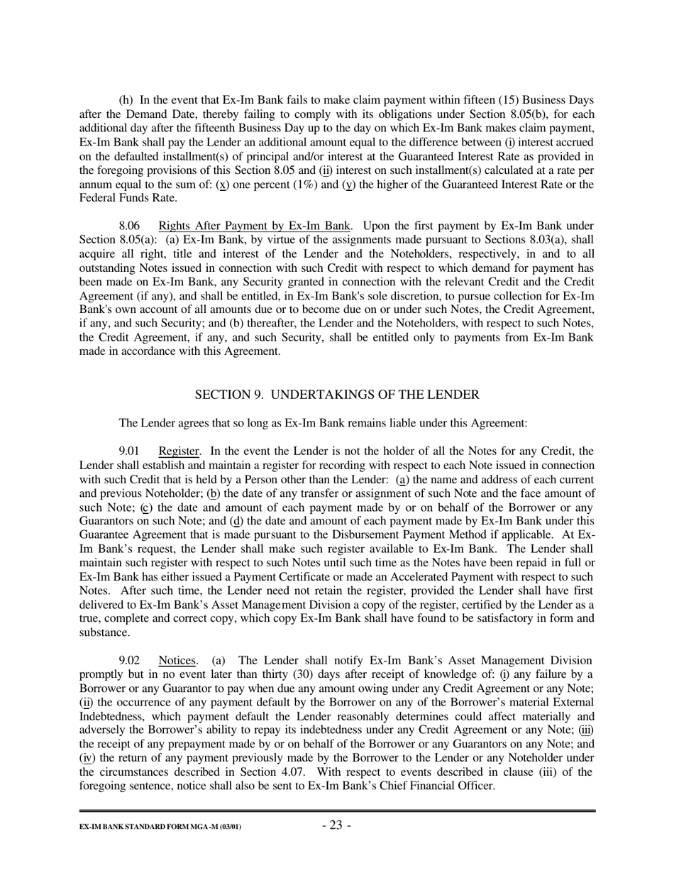 Form MGA-M Master Guarantee Agreement (Medium Term Credits - Electronic Compliance Program), Page 29