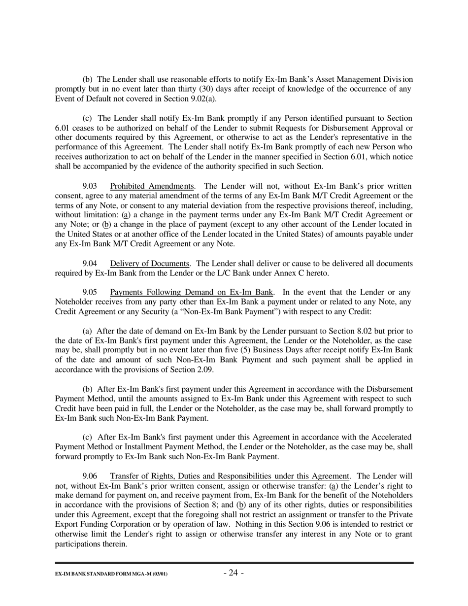 Form MGA-M Master Guarantee Agreement (Medium Term Credits - Electronic Compliance Program), Page 30