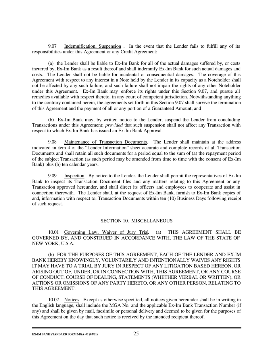 Form MGA-M Master Guarantee Agreement (Medium Term Credits - Electronic Compliance Program), Page 31