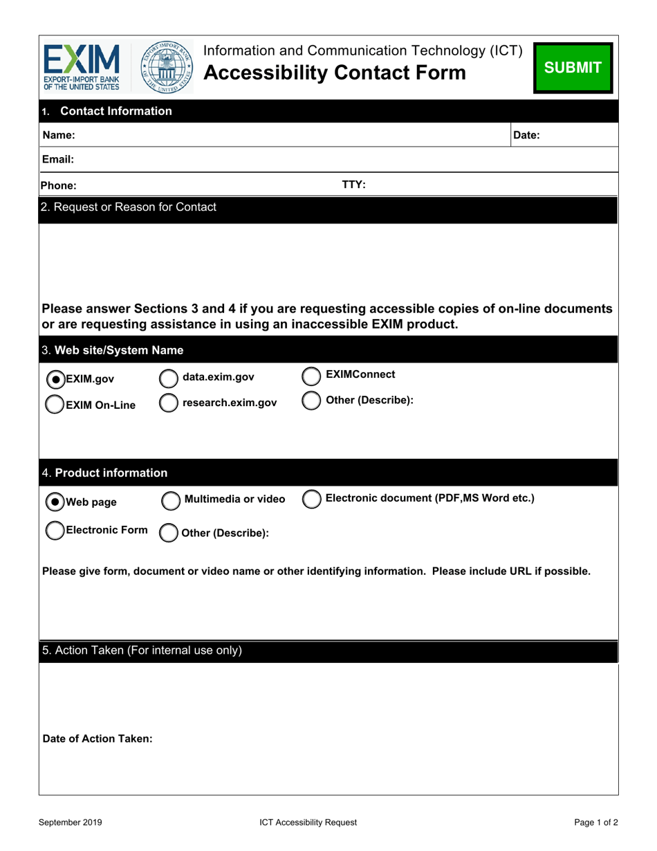 Accessibility Contact Form - Information and Communication Technology (Ict), Page 1