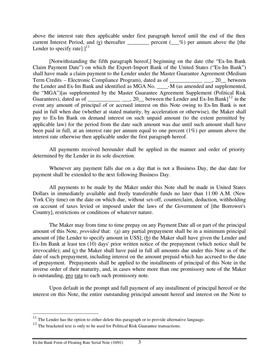 Form of Floating Rate Serial Note, Page 3