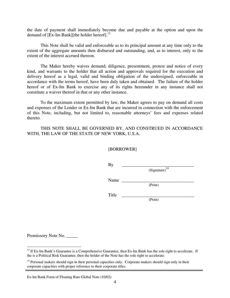 Form of Floating Rate Global Note, Page 4