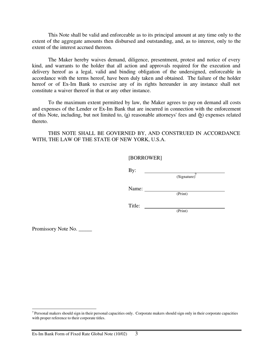 Form of Fixed Rate Global Note, Page 3